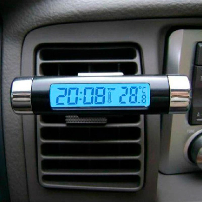 часы в авто с термометром