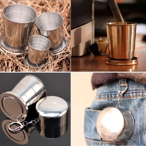 стакан складний металевий