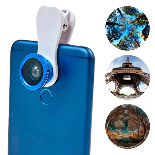 риб'яче око на об'єктив телефону