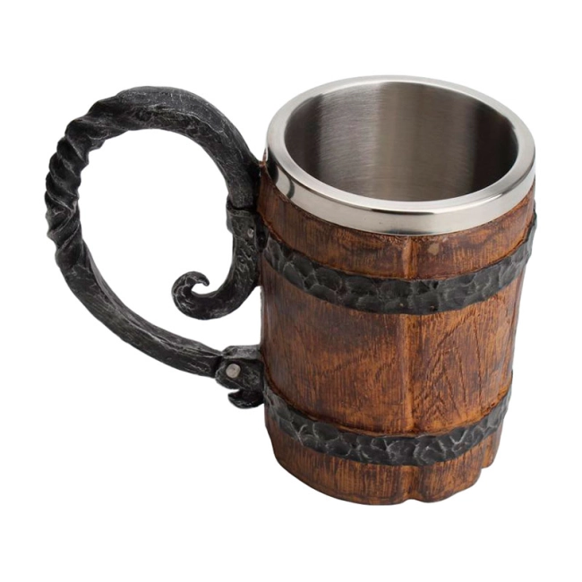 кружка деревянная бочка