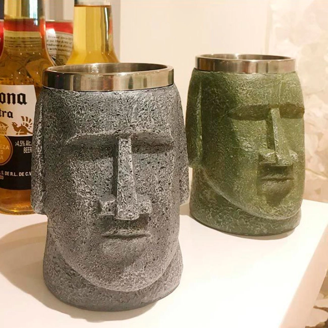 кружка в виде каменного лица