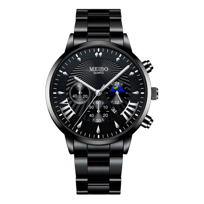 чоловічий наручний годинник зі сталі