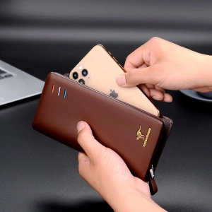 Вертикальный мужской кошелек для документов и телефона мужской кошелек для документов