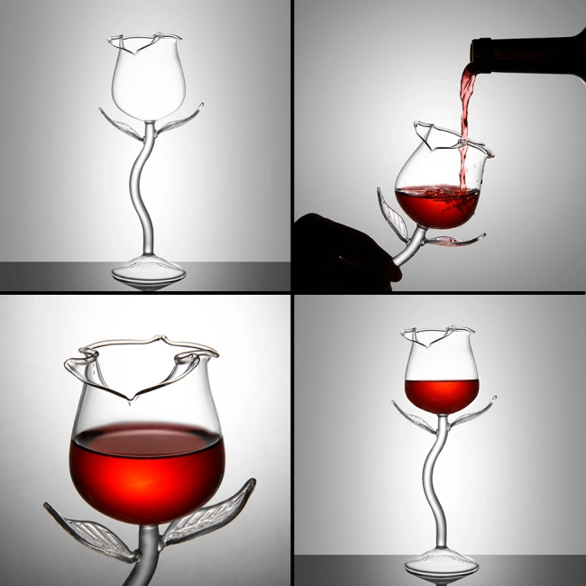 бокал в виде розы