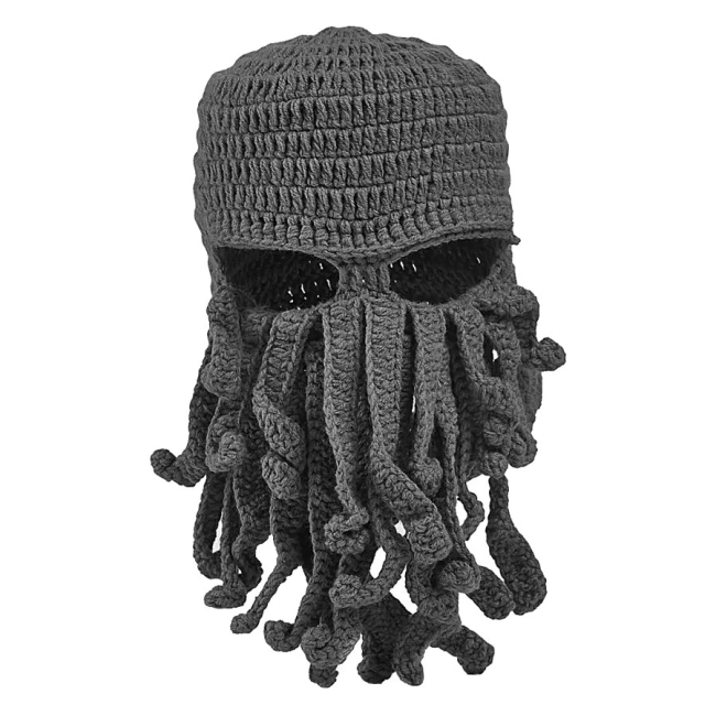 шапка вязаная осьминог