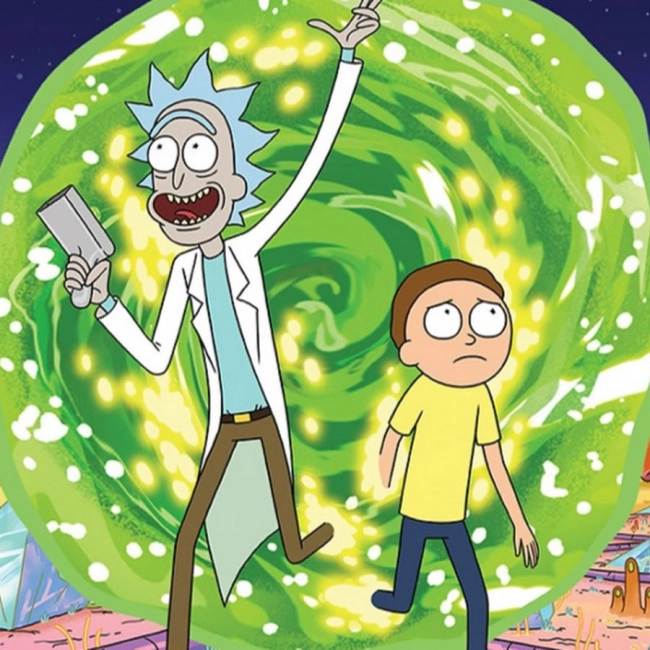 голубые волосы рика