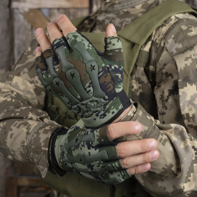 тактические перчатки без пальцев