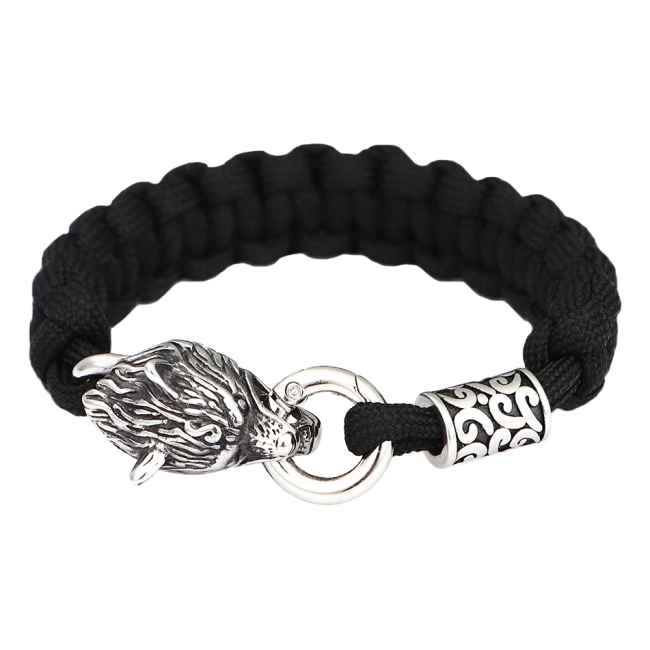браслет из паракорда с волком