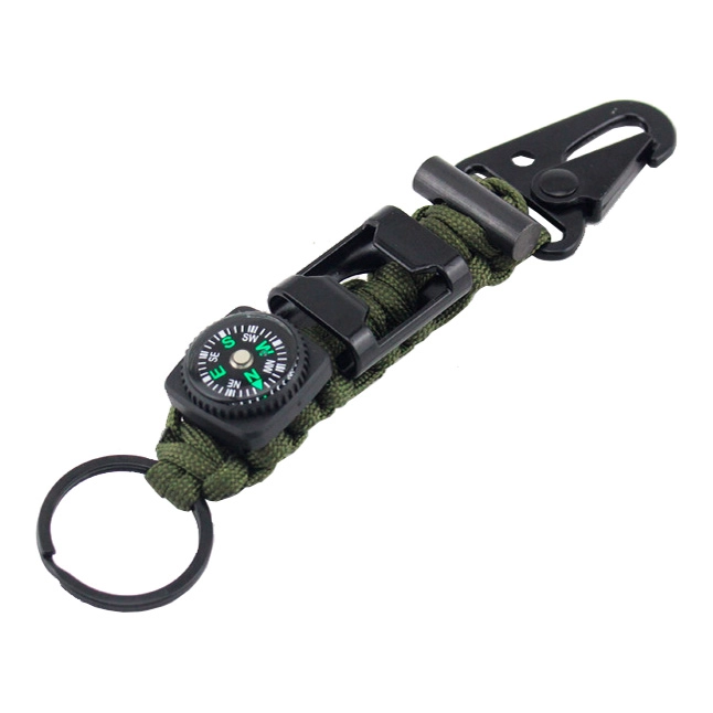 брелок с карабином и компасом