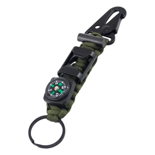 брелок карабин с компасом