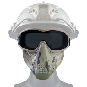 Маска тактическая защитная с очками для лица маска защитная с очками