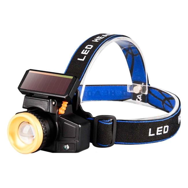 солнечный налобный фонарь