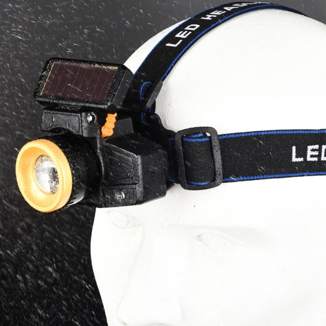 фонарь с солнечной батареей налобный