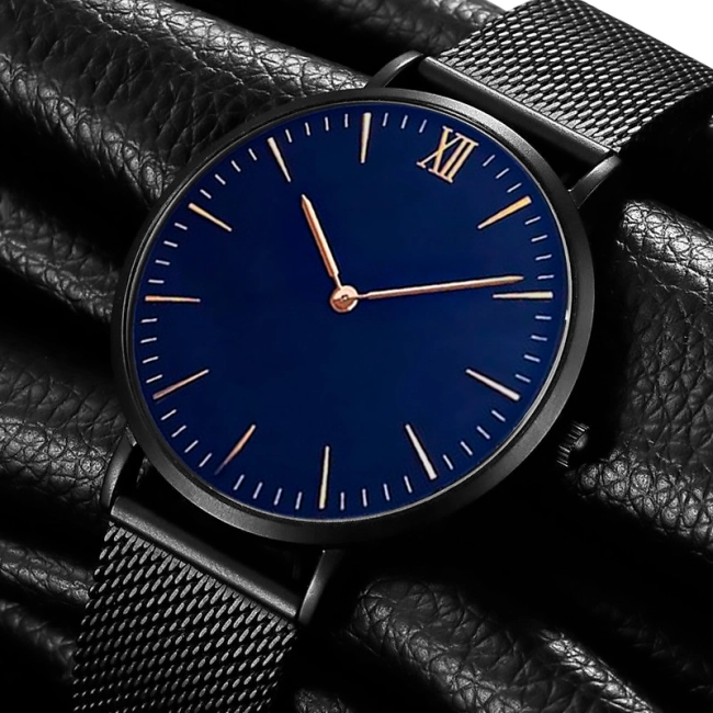 мужские наручные часы с металлическим браслетом