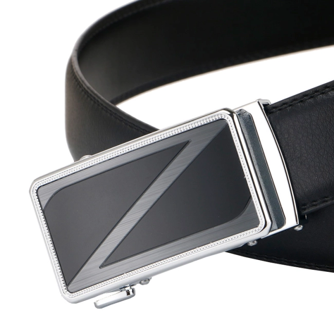 ремень мужской из натуральной кожи с автоматической пряжкой