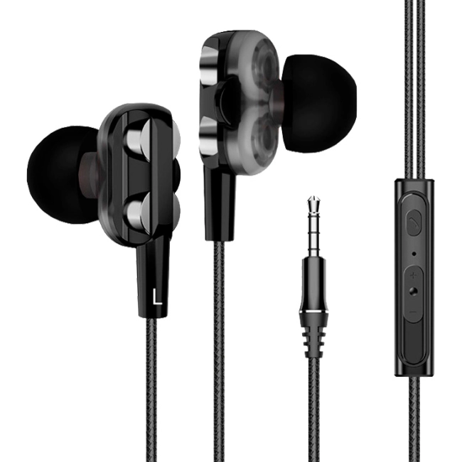 вакуумные проводные наушники с микрофоном