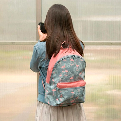 рюкзак с принтом фламинго