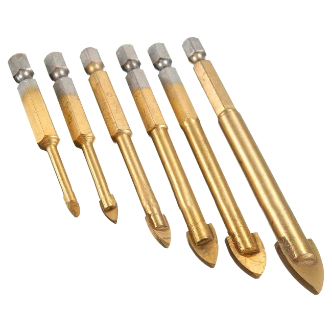 набір свердл для скла та плитки з шестигранним хвостовиком