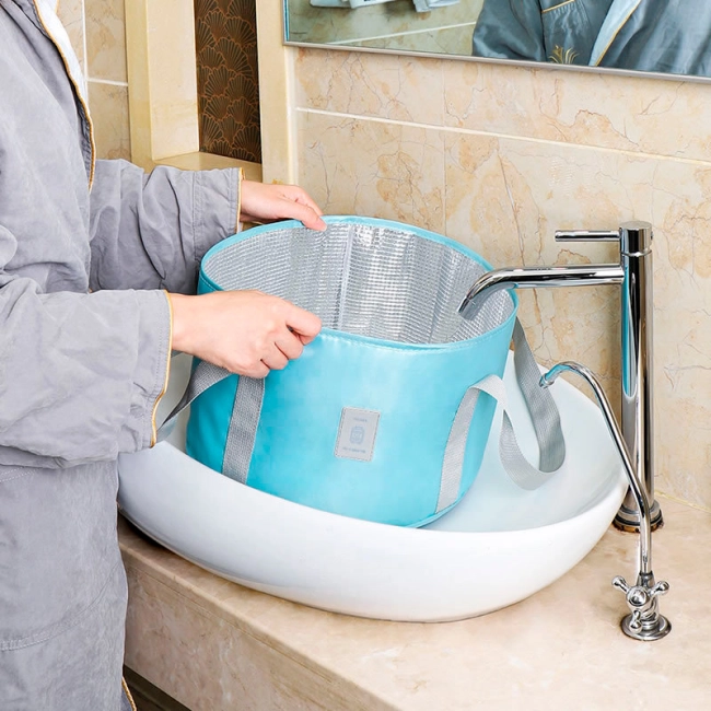 складное ведро с крышкой для ног