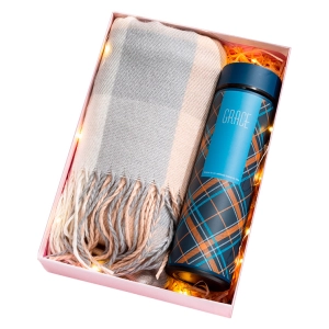 Подарочный набор для женщин с шарфом и термосом подарочный набор для женщин