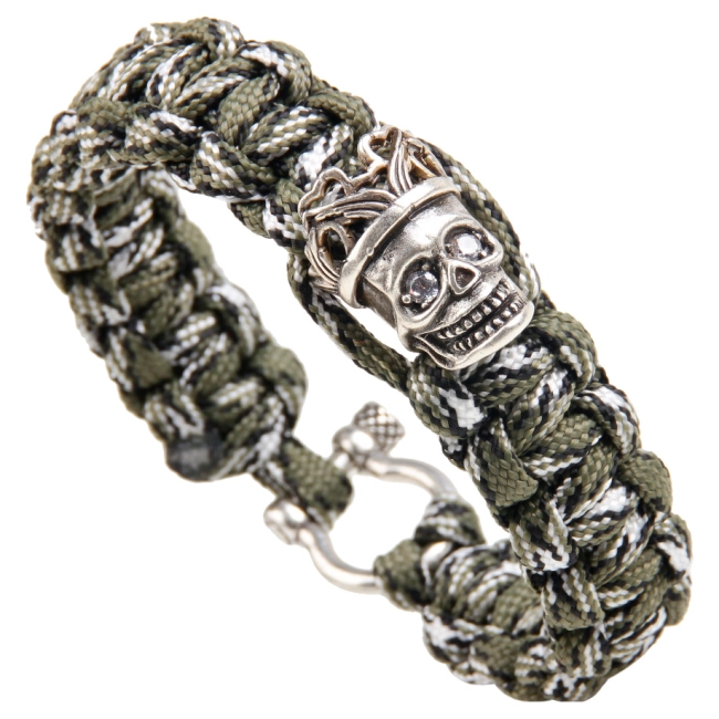 браслет из паракорда с черепом