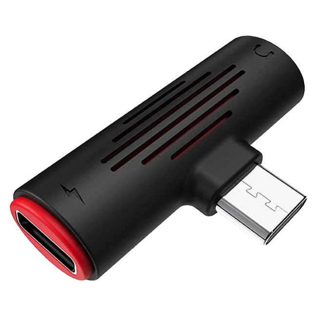 перехідник 2 в 1 type c з type c та 3.5 jack aux