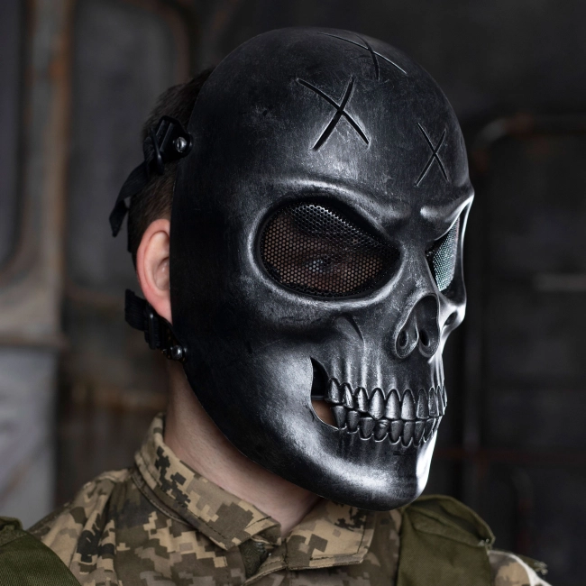 маска тактическая череп на лицо