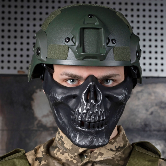 маска на пол лица тактическая череп