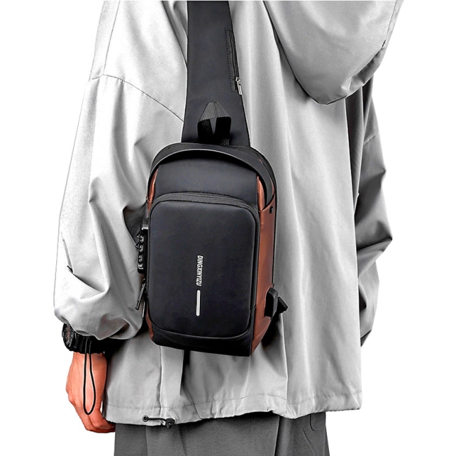 сумка однолямкова через плече з кодовим замком