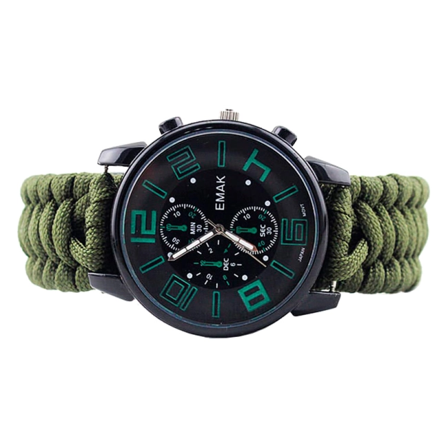 наручний годинник з ремінцем з паракорду