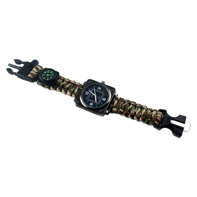 часы с ремешком из плетеного паракорда