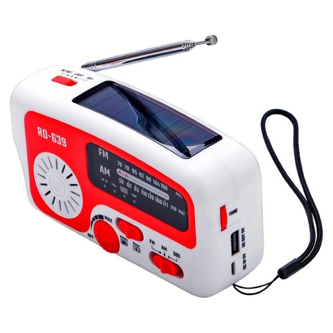 радіоприймач із сонячною батареєю динамо