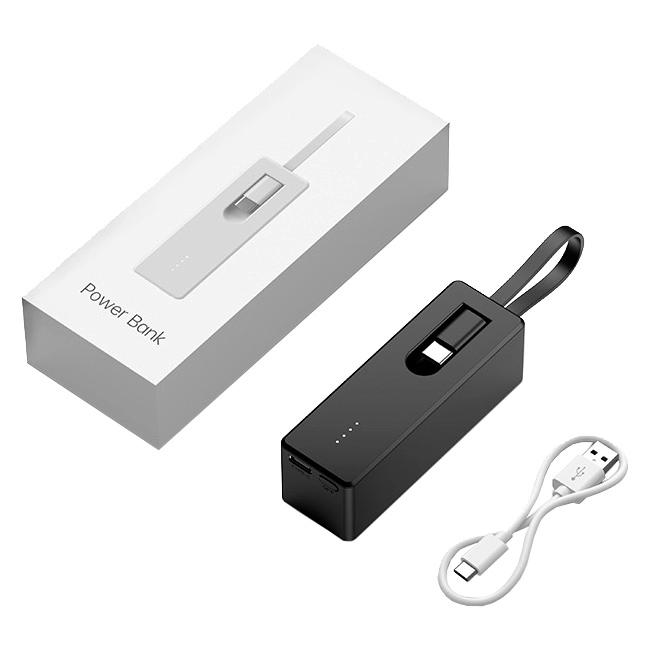 power bank мини с кабелем