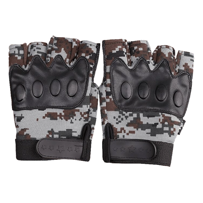 перчатки тактические без пальцев с камуфляжем