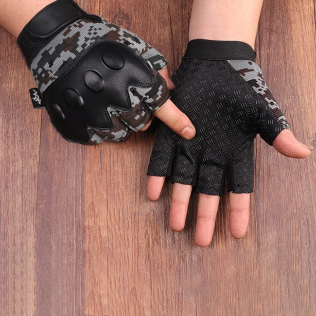 тактические перчатки без пальцев камуфляж