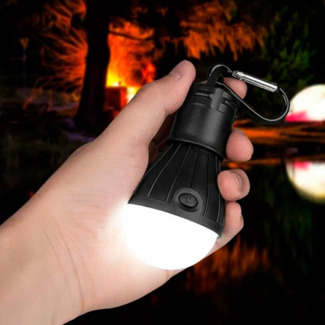 фонарь лампочка с карабином