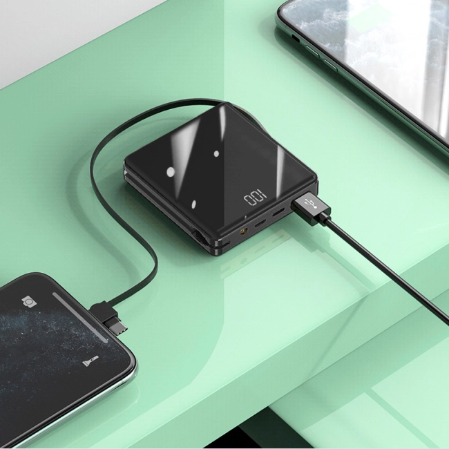 зовнішній акумулятор з кабелем 10000 мАч