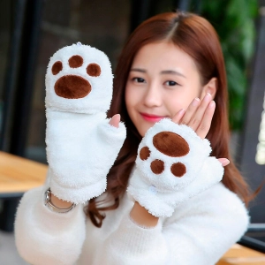 Перчатки-варежки с откидным верхом Кошачьи лапки перчатки-варежки лапки