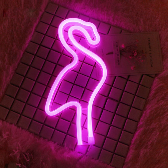 неоновый светильник фламинго