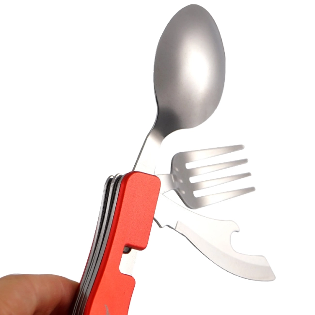 складной мультитул с вилкой и ложкой