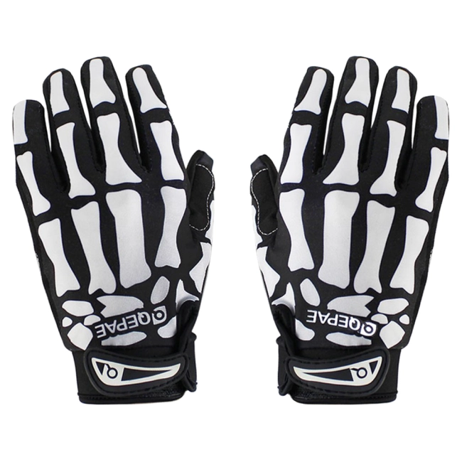 перчатки с костями скелета