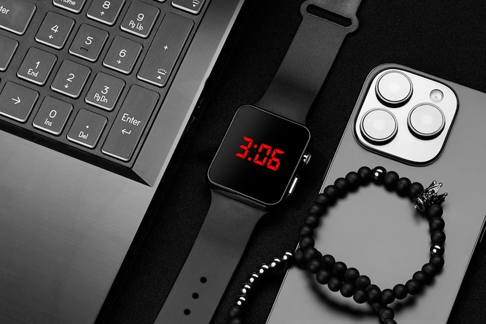 Мужской набор часы с браслетом