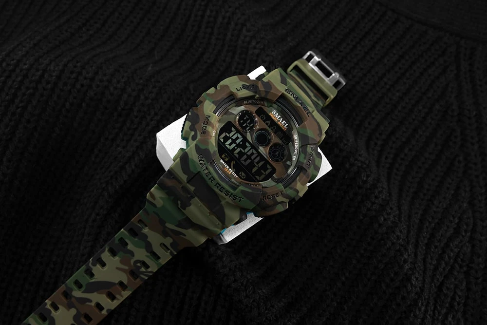 Електронний наручний годинник тактичний камуфляжний