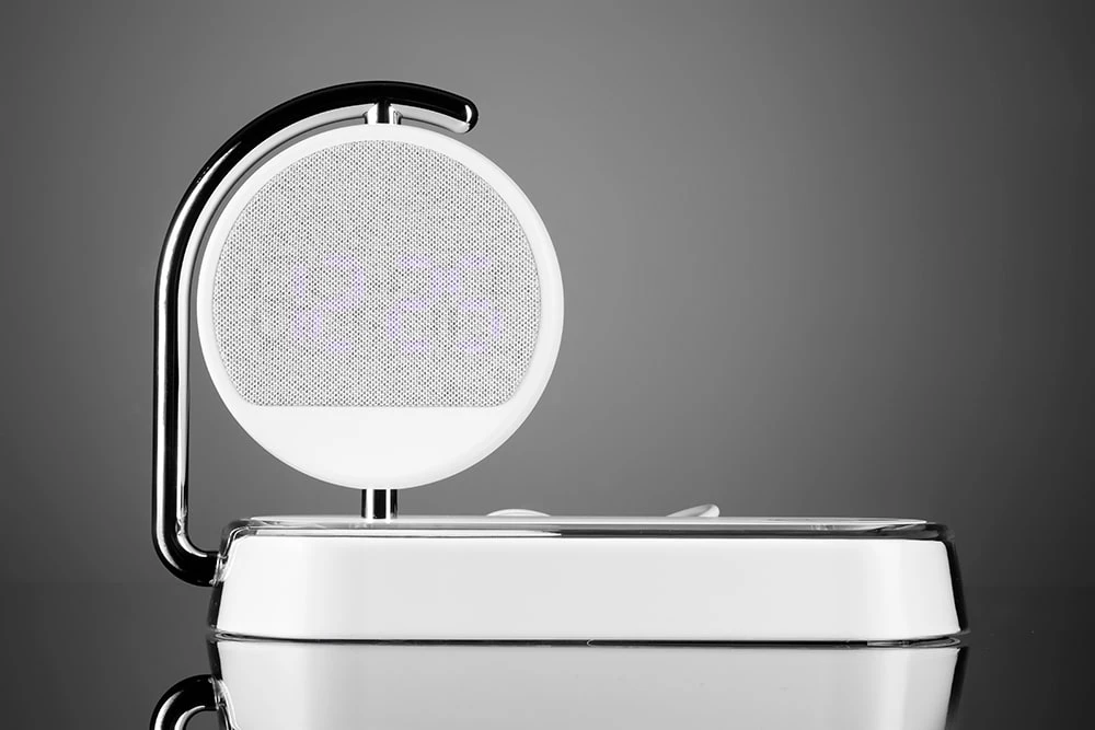 Беспроводная зарядка с ночником и часами