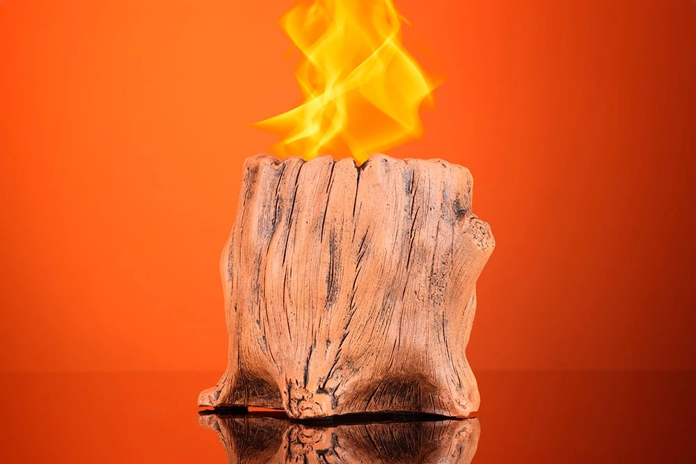 Настільний камін у вигляді пня