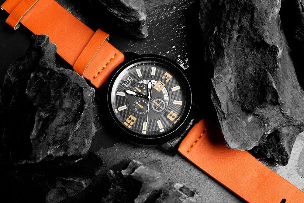 Мужской набор браслетов с часами