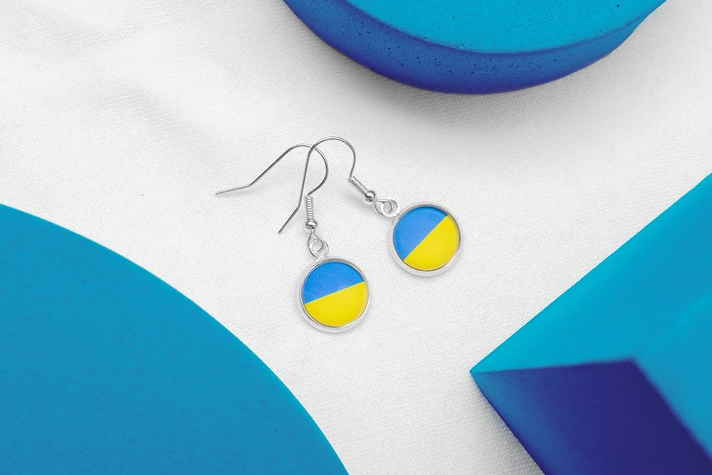 Сережки флаг Украины