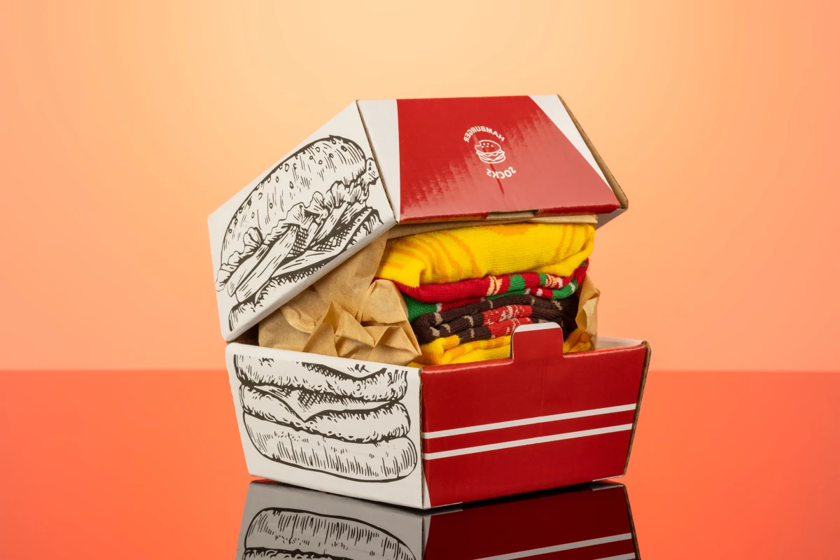 Подарочные носки в виде бургера (3 пары)